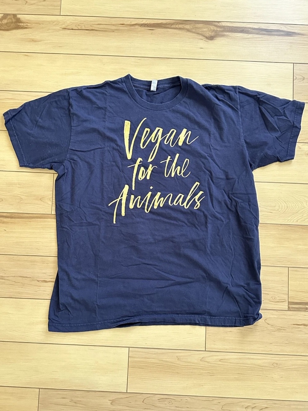 Vegan For The Animals American Apparel Softstyle T-Shirt - XXL - Navy Blue